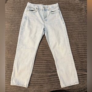 Topshop Light Blue Straight Leg Denim Jeans